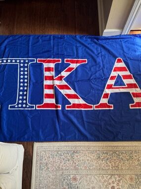 Blue Patriotic Pi Kappa Alpha Decorative Home Flag
